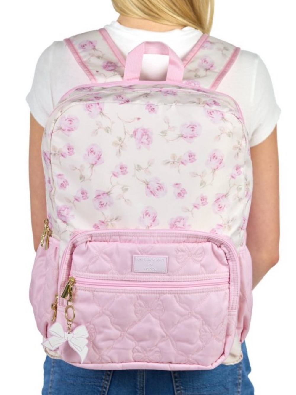 NWT LoveShackFancy x Target Yoobi Ribbon Rosa Backpack Sterling Dusk
